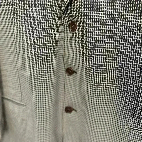 GIORGIO ARMANI Men's Pure Virgin Wool Plaid Sport Blazer Gray Size 44L - Picture 3 of 13